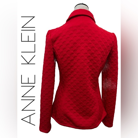 B9 NWT Anne Klein Women’s Quilted Motto Style Zip Jacket Size Small. Color Ruby - Picture 4 of 13